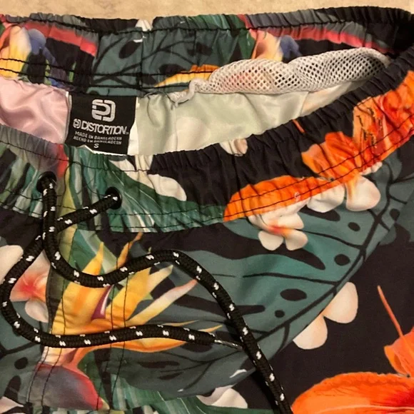 Vibrant Floral Men's Swim Shorts - Picture 2 of 5